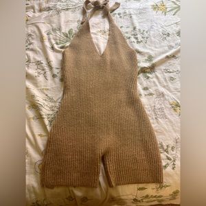 Beige halter top romper
